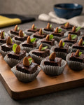 Mini brownies de chocolate húmedo para mesa dulce y cumpleaños de niños en Santiago.