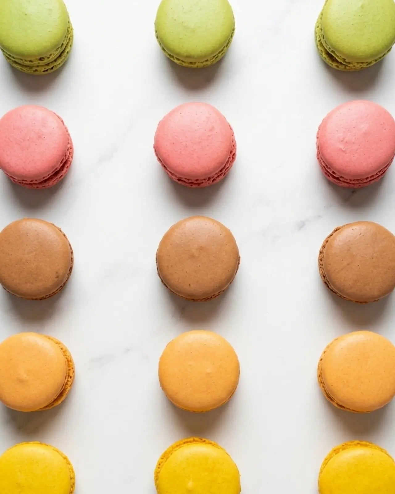 Macarons gourmet de colores hechos con harina de almendra para catering y eventos premium.